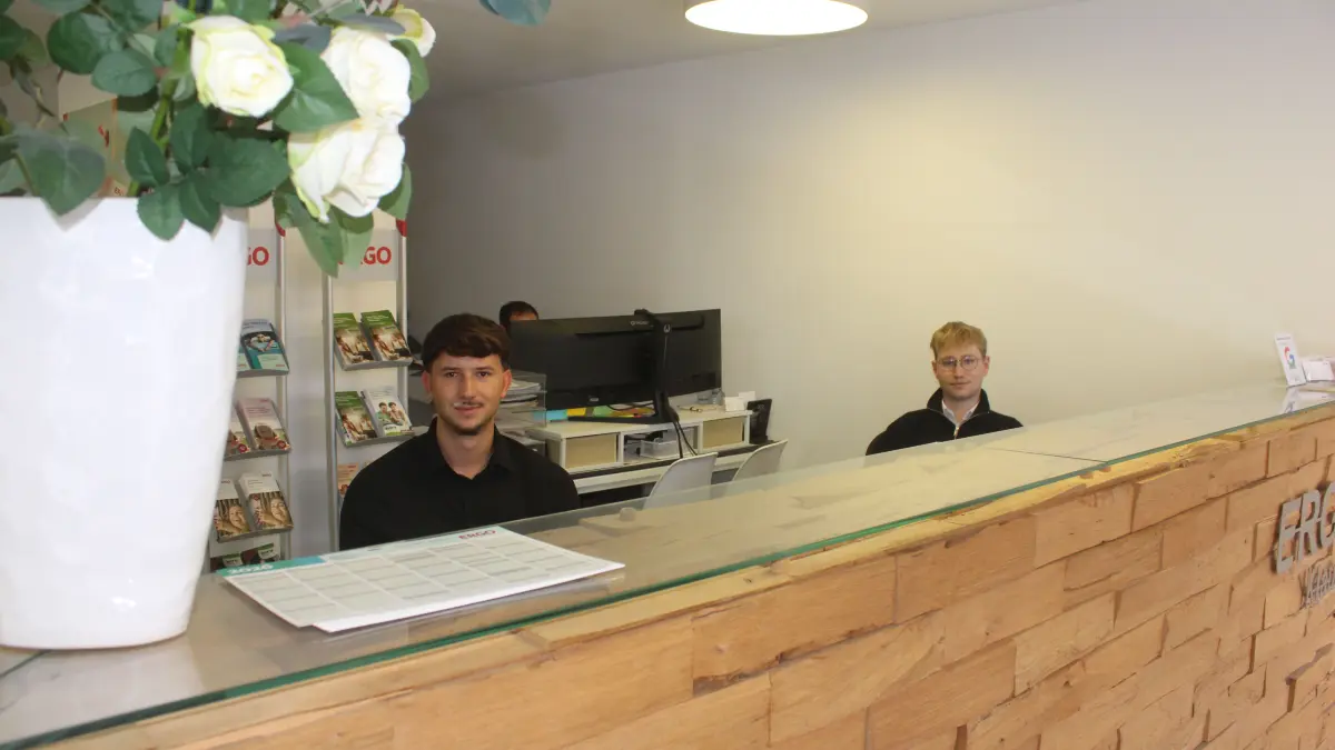 Der Empfang bei der ERGO in Rottweil. Jannek Bertsch und Yannick Stock (von links).