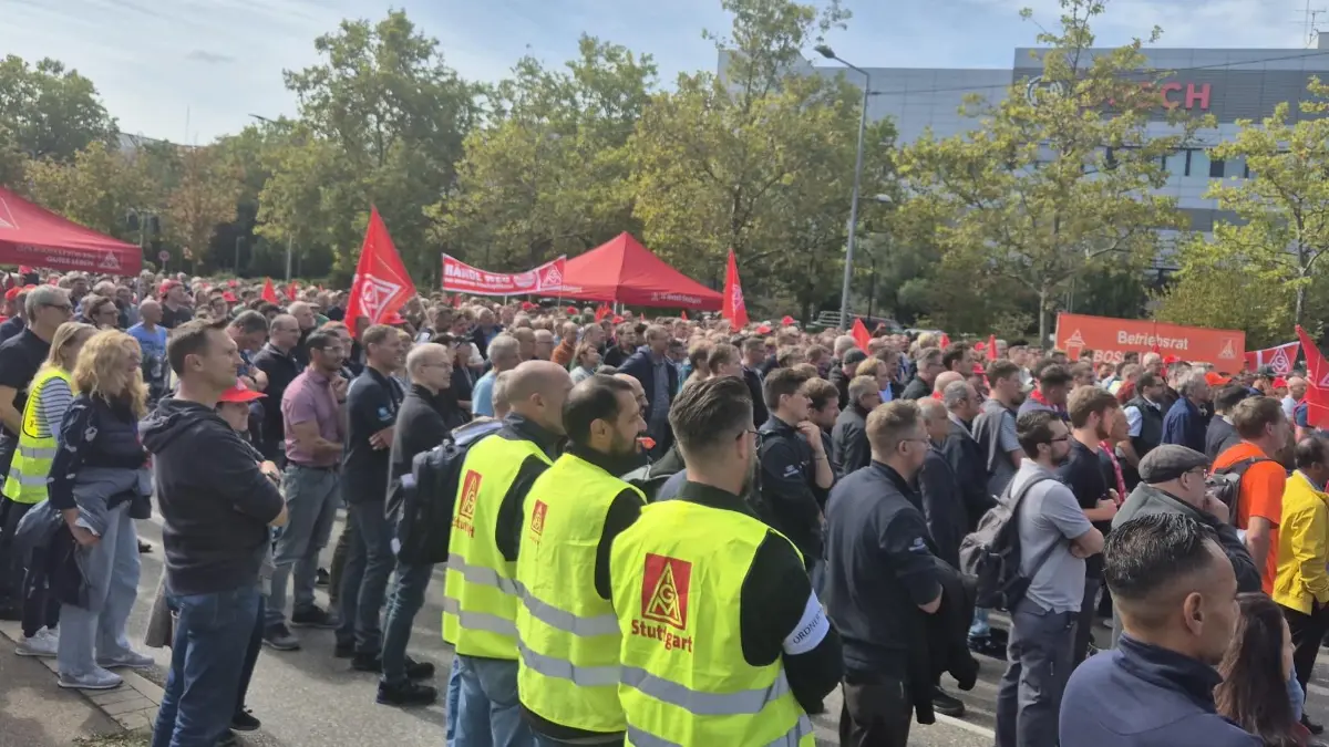 Zahlreiche Bosch-Beschäftigte nahmen an der IG-Metall-Aktion in Feuerbach teil.