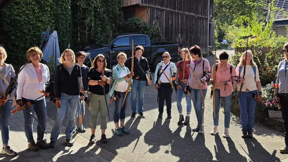 Fitnessgruppe unterwegs