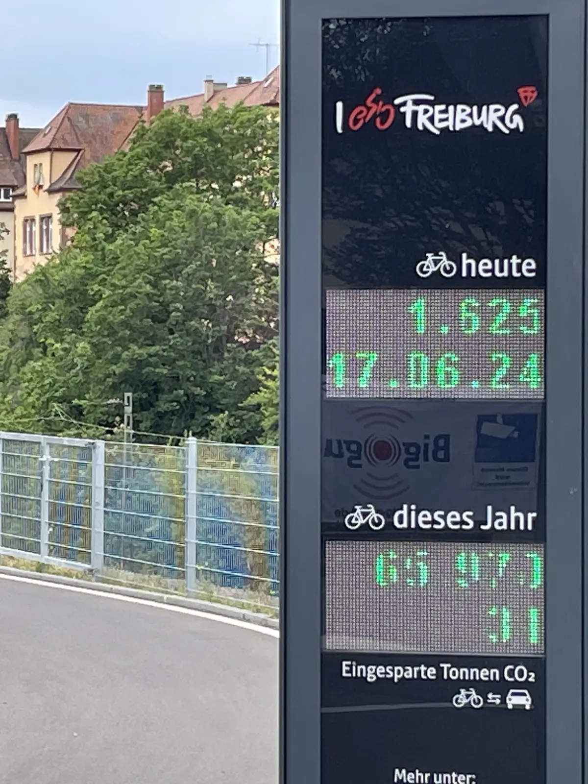 An stark frequentierten Radwegen in Freiburg stehen Radzählstellen. Sie sollen Aufschluss über den Radverkehr geben.
