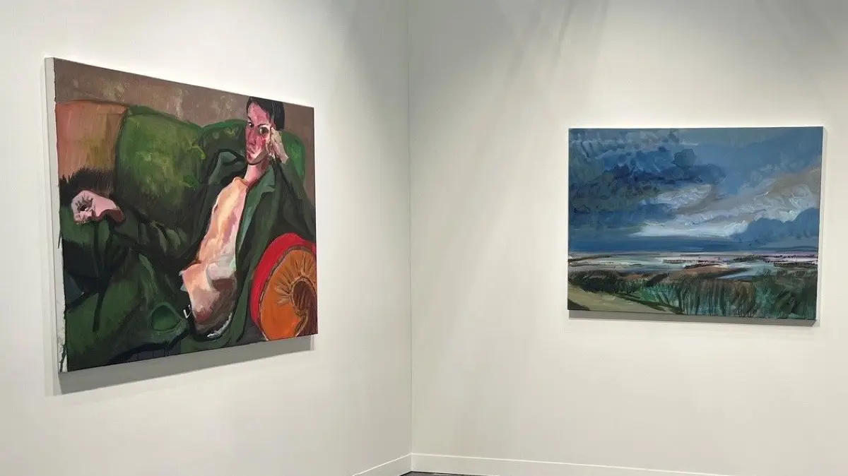 Bilder von Rainer Fetting bei der Armory Show in New York - "Leon auf Sofa" und andere - am Stand der Galerie Thomas Fuchs