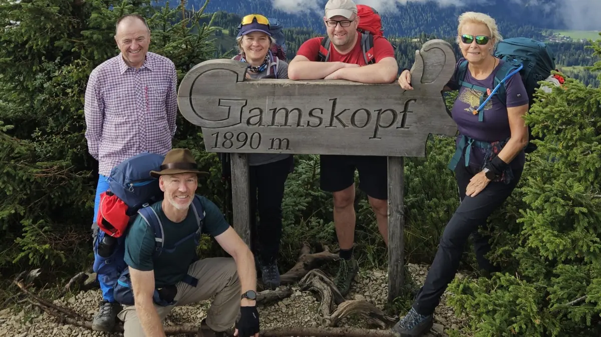 Bergsteiger des DAV Nagold auf dem Gamskopf im Tannheimer Tal.