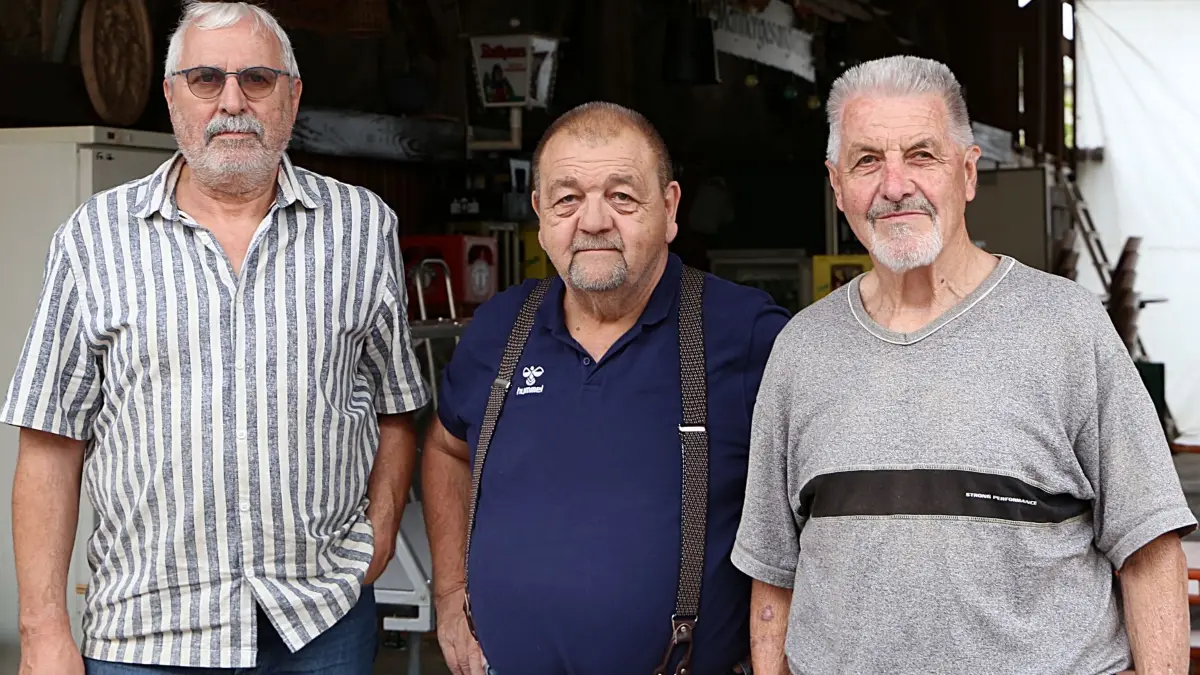 Klaus Minke, Willi Becherer und Karl-Friedrich Ludin (von links) vom Männergesangsverein Hauingen