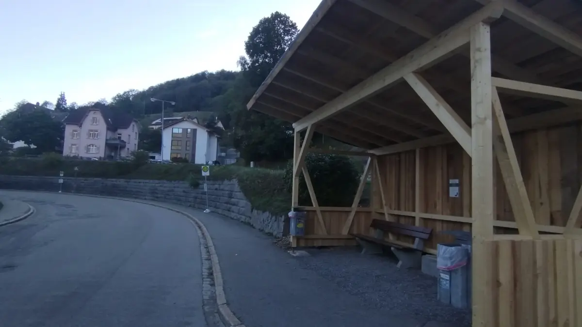 Die Übergangshaltestellen wurden entlang der Meinrad-Thoma-Straße eingerichtet.