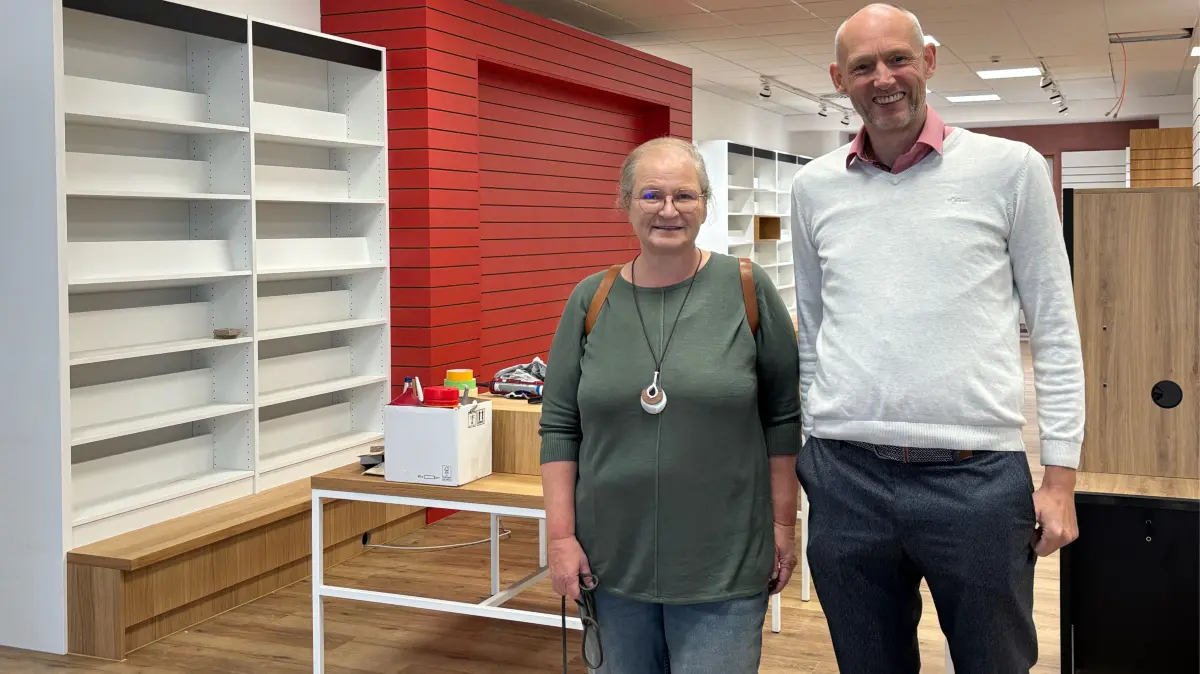 Osiander-Geschäftsführer Christian Riethmüller mit Britta Blaurock