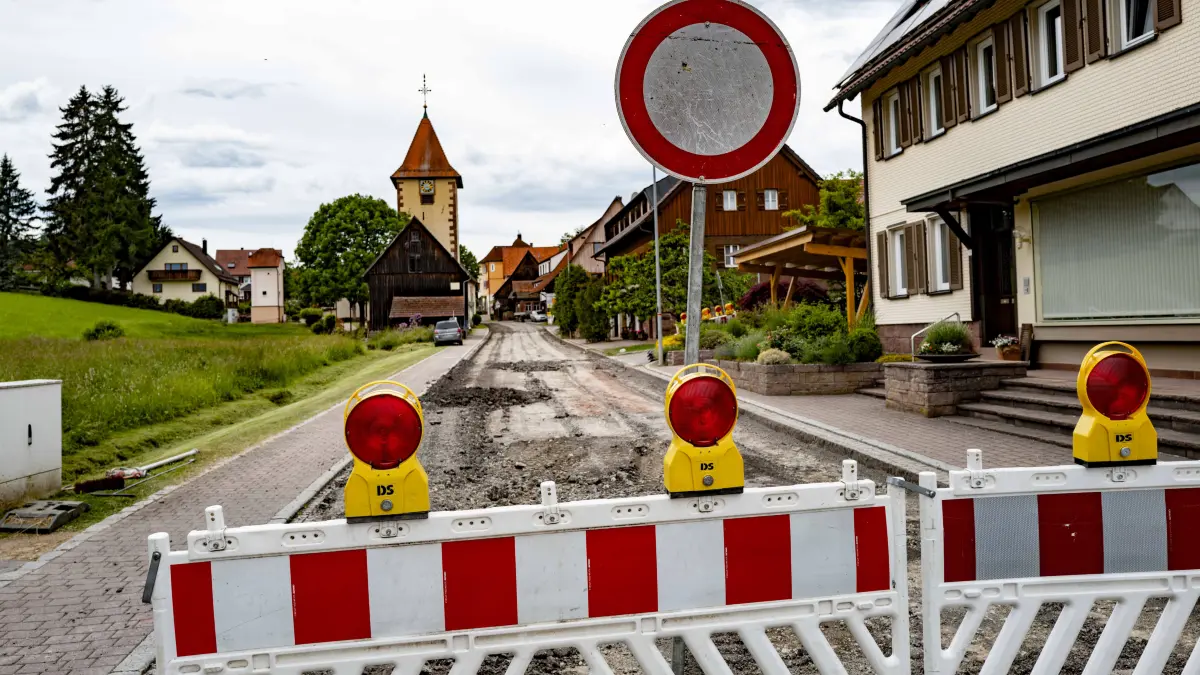 Seit Februar ist die Ortsdurchfahrt in Oberkollwangen dicht.