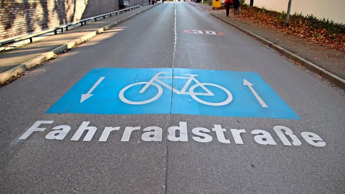 Die Weinbrennerstraße in Lörrach ist als Fahrradstraße ausgewiesen.