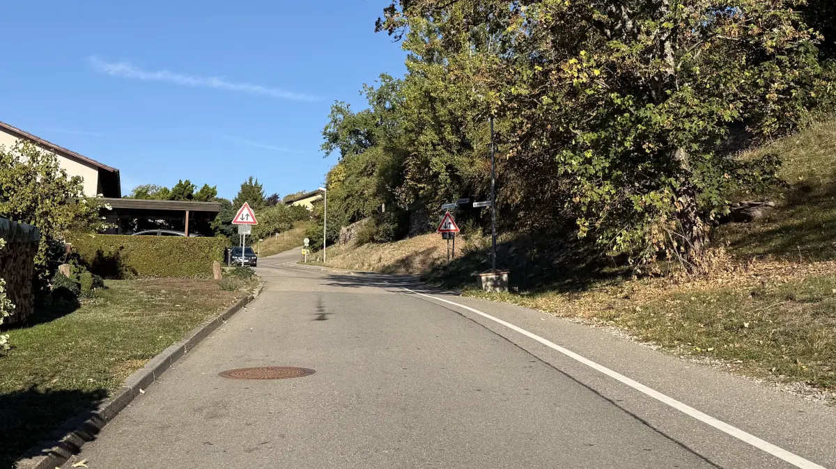 Im Schönbronner Weg soll künftig ein Gehweg mit Hochbordstein für einen sicheren Schulweg zum Wildberger Bildungszentrum sorgen.