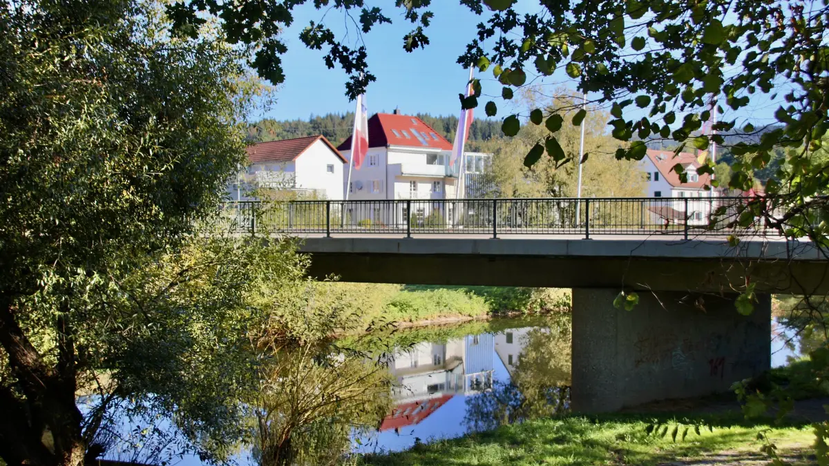 Die Wiese führt derzeit auch bei Steinen Niedrigwasser.