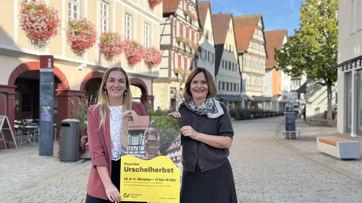 Saskia Gärtner, Citymanagerin Nagold, und Petra vom Bovert, 1. Vorsitzende des Werberings Nagold, freuen sich auf den Urschelherbst.