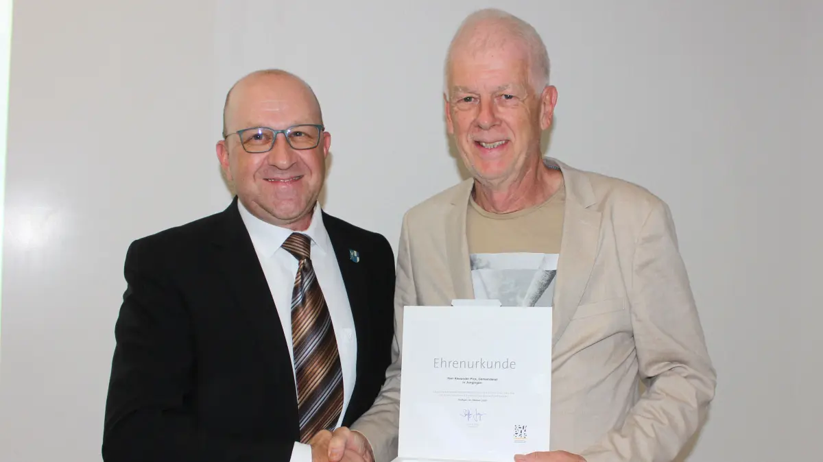 Bürgermeister Simmendinger und Gemeinderat Alexander Pick