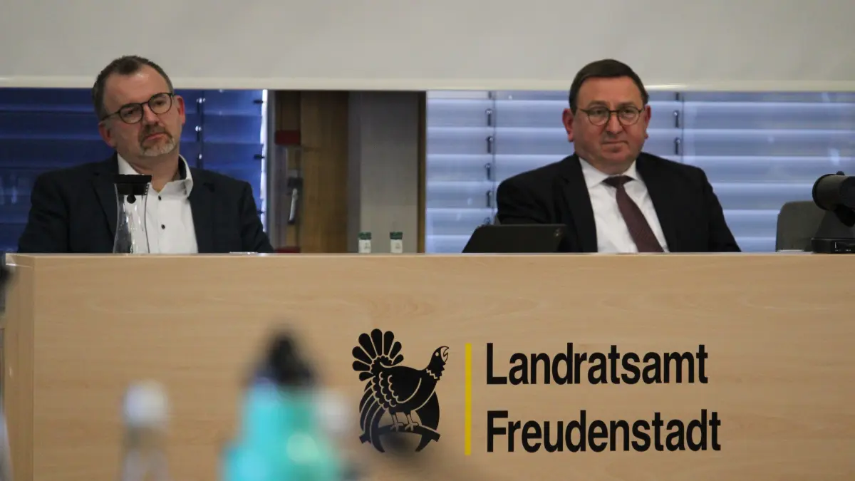 Landrat Andreas Junt (links) und Kreiskämmerer Ulrich Bischoff (Archivfoto)