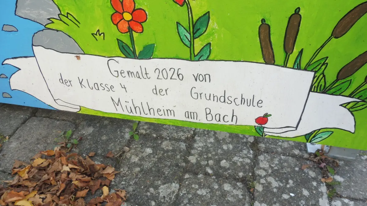 Gemalt 2026 von der Klasse 4 der Grundschule Mühlheim am Bach.