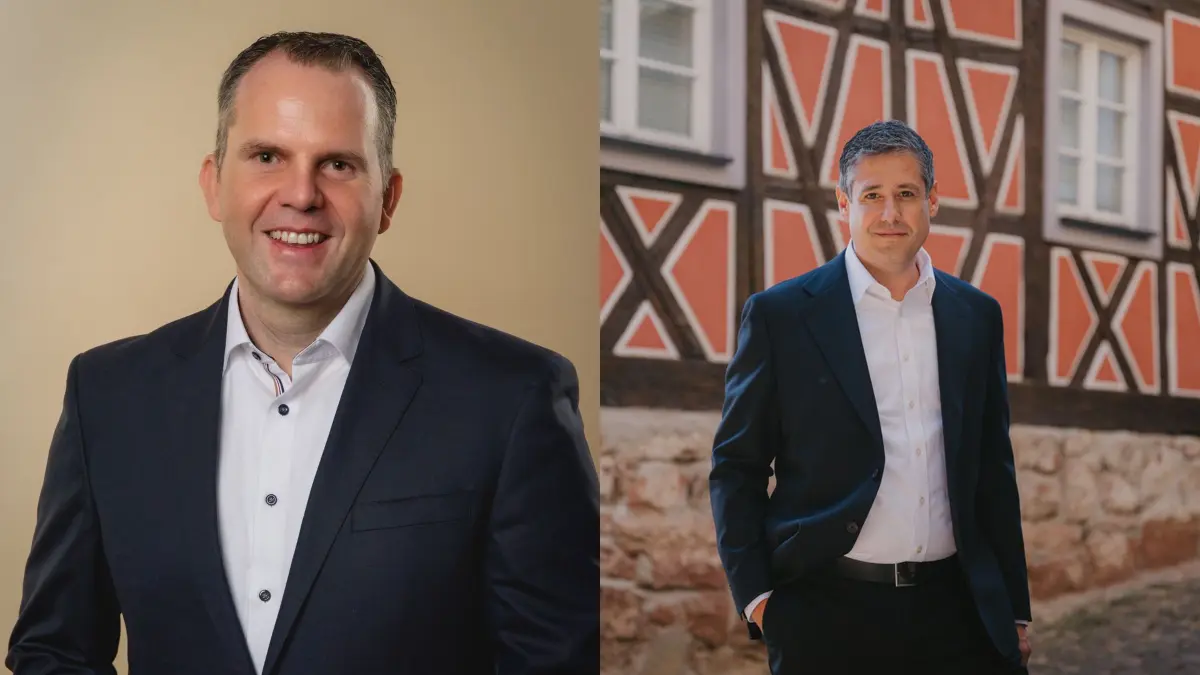Alexander Ruchti (links) und Dominik Eble treten in der Stichwahl gegeneinander an.