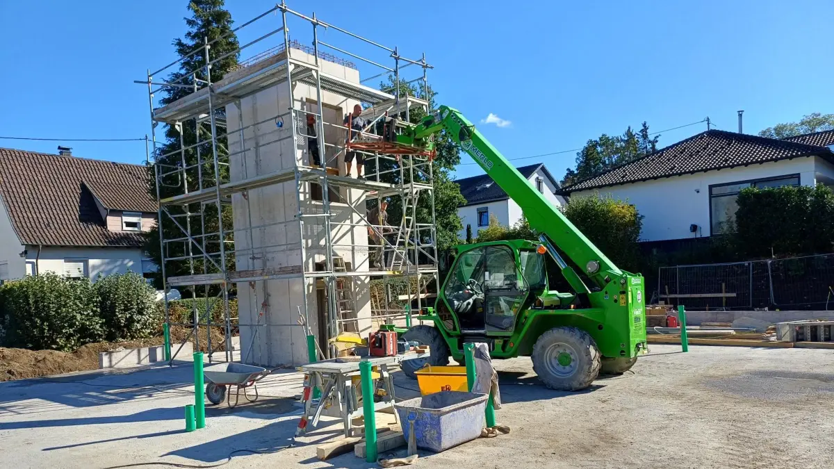 Auf der Baustelle der Kita Charlottenstraße geht's voran.