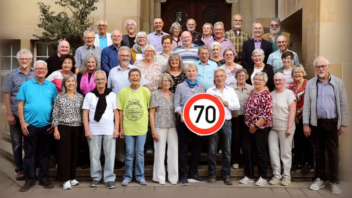 Jahrgangsfoto vor dem Rathaus
