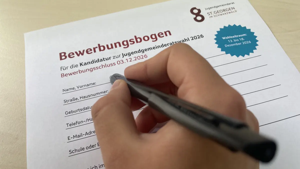 13- bis 20-Jährige aus St. Georgen können sich ab sofort für den Jugendgemeinderat bewerben. Den Bewerbungsbogen gibt es auf der städtischen Webseite zum Download.