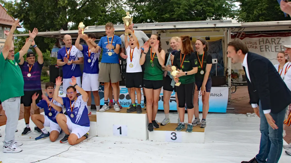 Glückliche Gesichter beim City-Biathlon im vergangenen Jahr (Archivfoto)