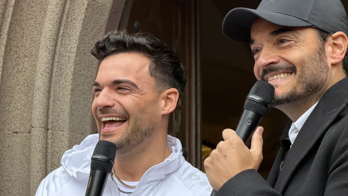 Stefano Zarrella startet zum "Stefano Zarrella Social Run" im Hof der Burg Hohenzollern.