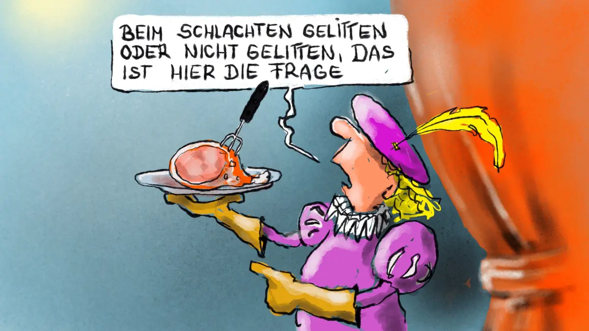 Würde Shakespeare heute leben, würde er wohl eher die Kämpfe vom Uria-Hof um das Schlachten von Rindern ohne unnötigen Stress und Ängste als Dramenthema wählen statt irgendwelche fiesen Konflikte am dänischen Königshof. Durch ihre Kaufentscheidung können Zeitgenossen übrigens Einfluss auf die Handlung nehmen.