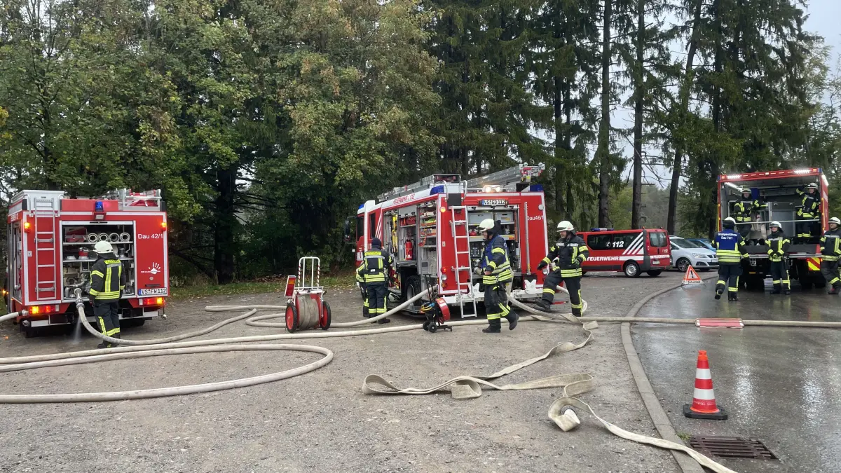Bei der Hauptprobe der Feuerwehr Dauchingen waren alle Fahrzeuge im Einsatz.