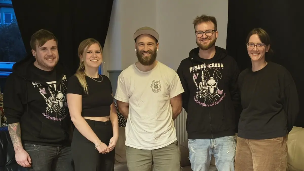 Stellvertretender Vorsitzender Mario Wehl (von links), Schriftführerin Nadja Bach, Vorsitzender Marcus Merkt, Beisitzer Silas Barth und Kassiererin Sara Hecke sind ab Herbst 2026 das neue Vorstandsteam der Oberndorfer Musik-Initiative.
