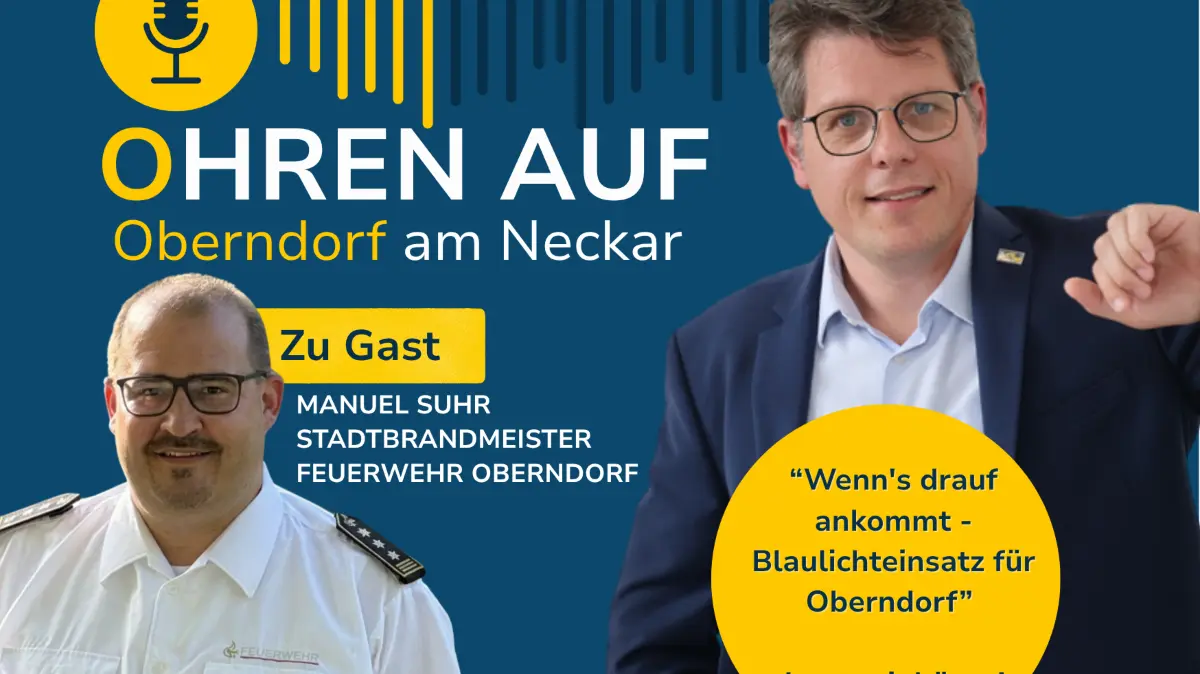 Feuerwehrkommandant Manuel Suhr und Bürgermeister Matthias Winter sprechen über den Alltag hinter den Kulissen der Feuerwehr.