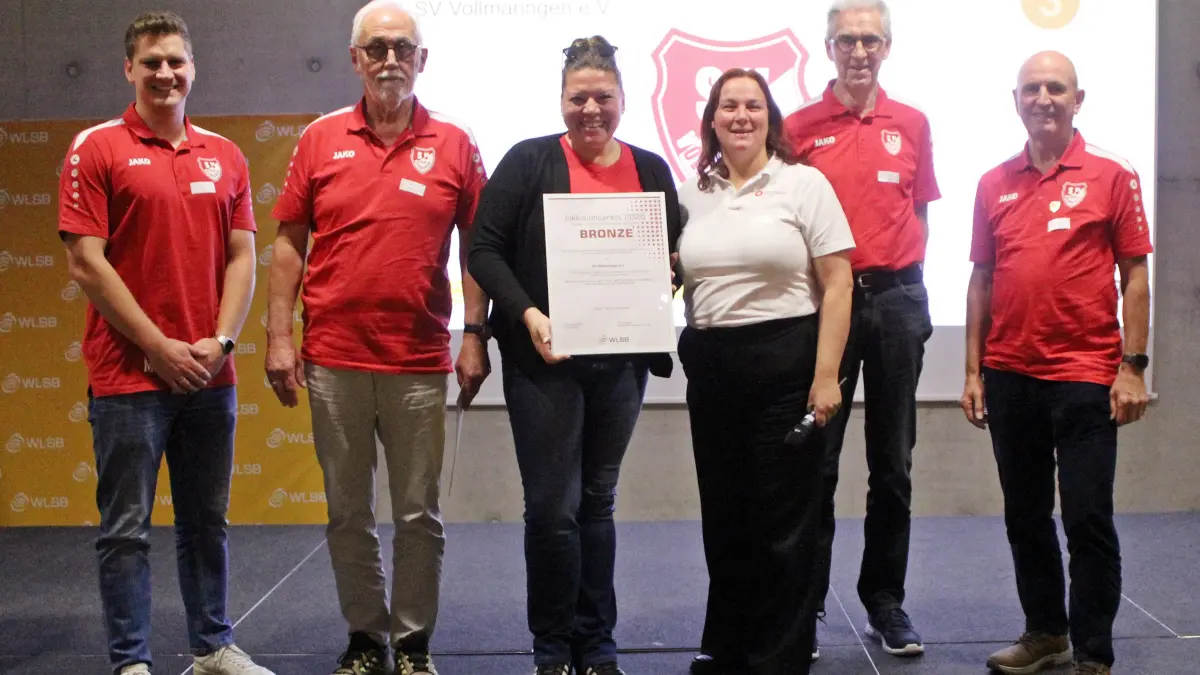 Von links nach rechts: Marco Miller, Jürgen Kistner, Simone Hallabrin (alle SVV), Mandy Pierer (Jurymitglied), Klaus Illiger und Ludwig Krespach (beide SVV)
