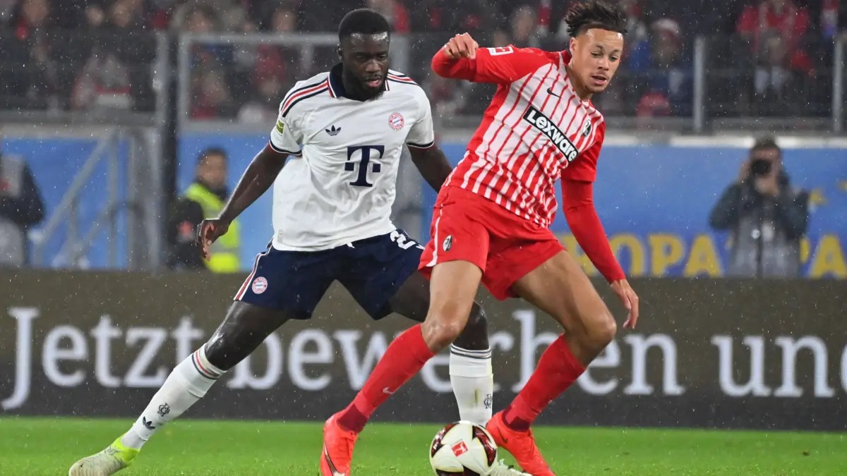 Derry Scherhant (rechts) zog in seinen Zweikämpfen gegen Dayot Upamecano und Co. zu oft den Kürzeren.