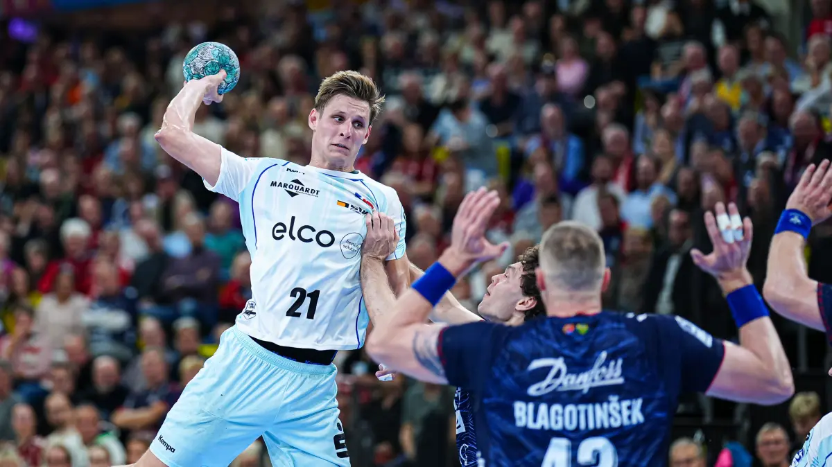 GER, SG Flensburg-Handewitt vs. HBW Balingen-Weilstetten, Handball, 1. Bundesliga, Spieltag 11, Saison 2026/2027, 29.10.2026: Wurf/Tor Till Wente (HBW Balingen-Weilstetten, #21)
GER, SG Flensburg-Handewitt vs. HBW Balingen-Weilstetten, Handball, 1. Bundesliga, Spieltag 11, Saison 2026/2027, 29.10.2026
Foto: Eibner-Pressefoto/Marcel von Fehrn